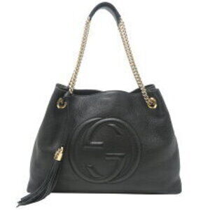 Gucci Soho Interlocking GG Shoulder Bag Leather Black